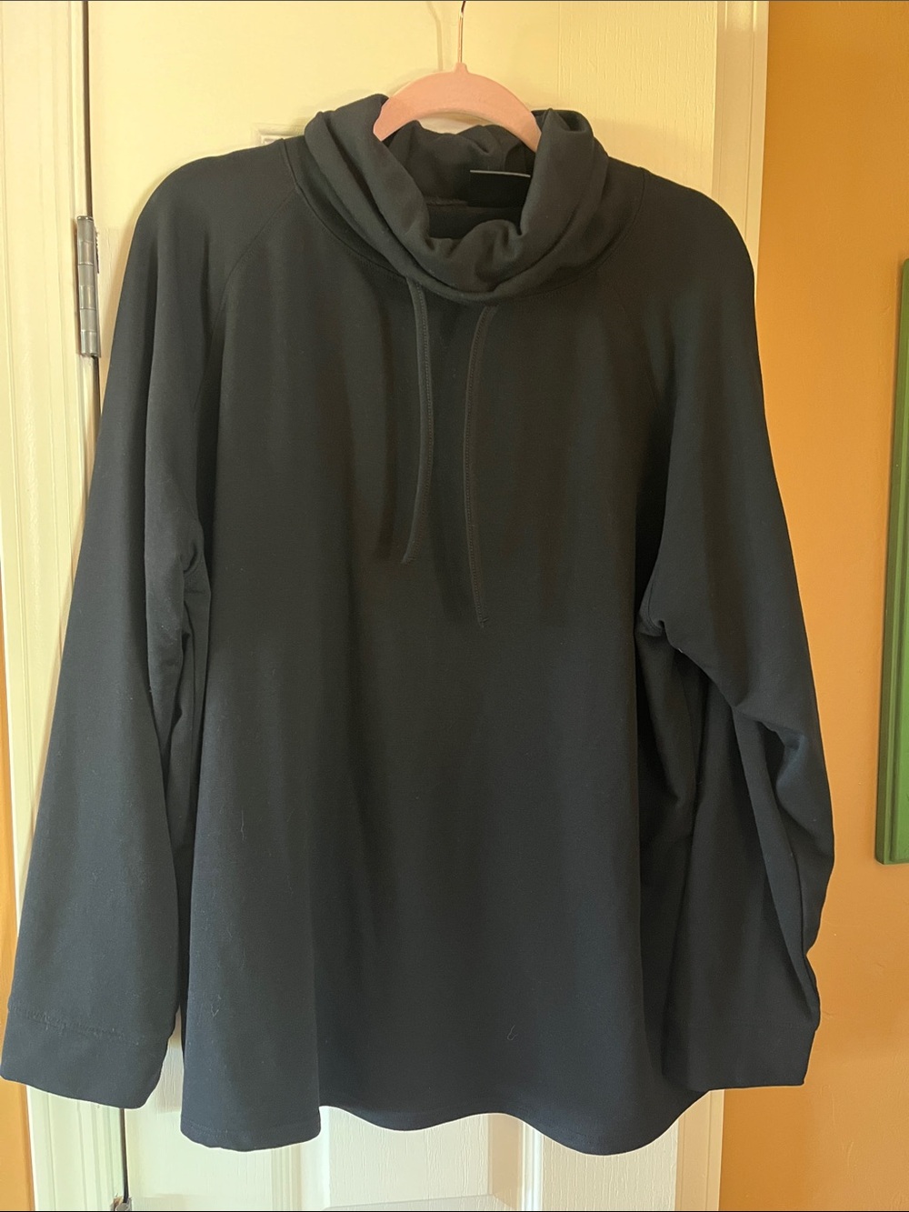 Super comfortable lightweight Cowl Neck Pullover in black
